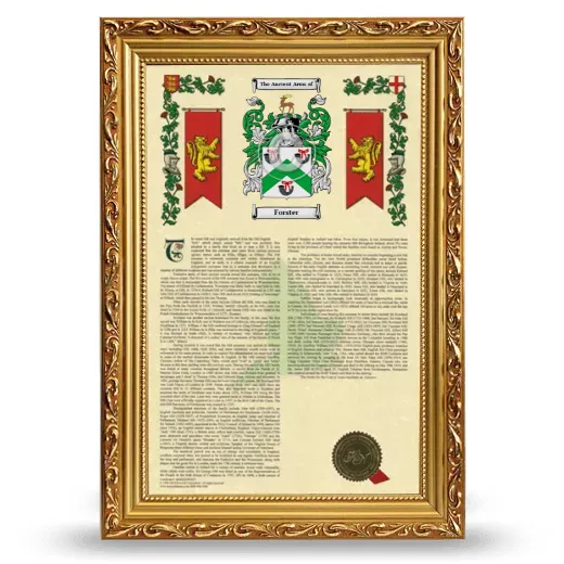 Forster Armorial History Framed - Gold