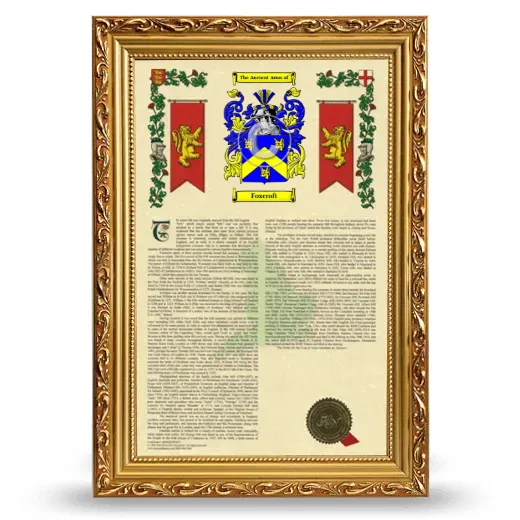 Foxcroft Armorial History Framed - Gold