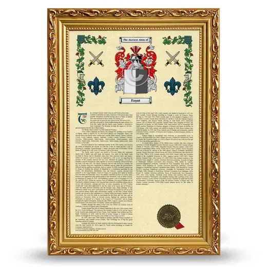 Foyot Armorial History Framed - Gold