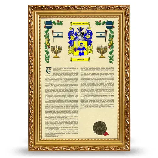 Franke Armorial History Framed - Gold
