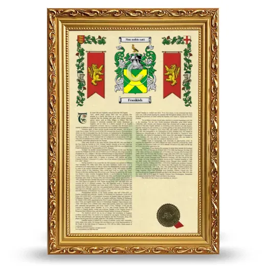 Frankish Armorial History Framed - Gold