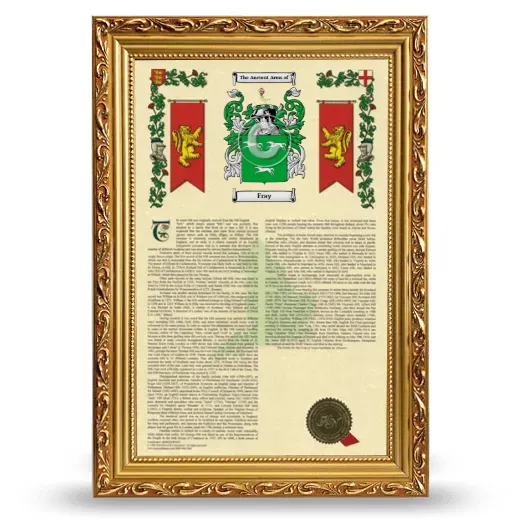 Fray Armorial History Framed - Gold
