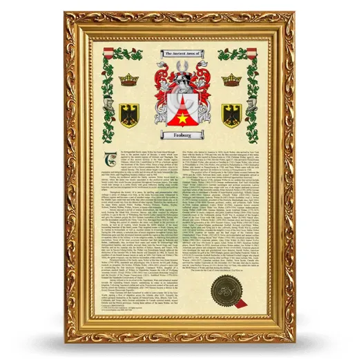 Froburg Armorial History Framed - Gold