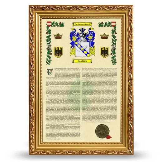 Froehlich Armorial History Framed - Gold