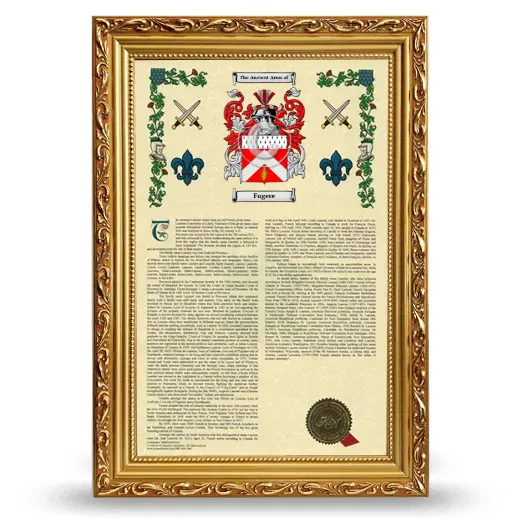 Fugere Armorial History Framed - Gold