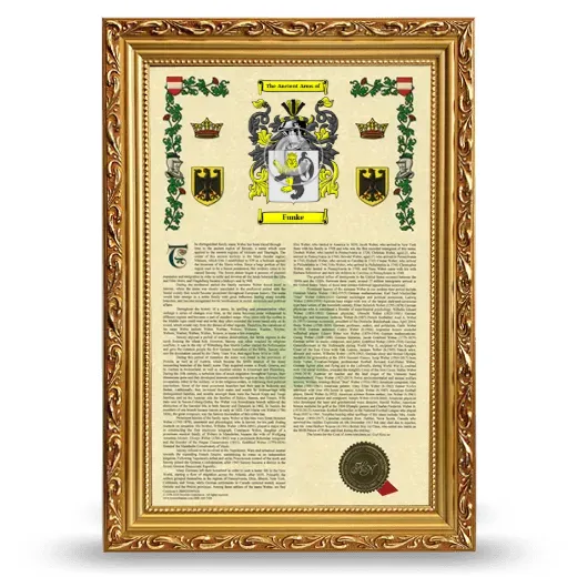 Funke Armorial History Framed - Gold