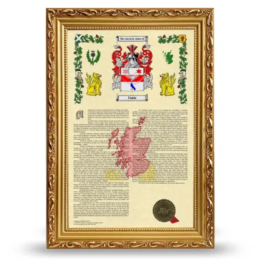 Futie Armorial History Framed - Gold
