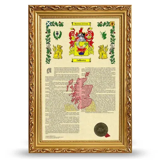 Gallantry Armorial History Framed - Gold