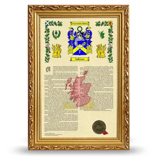 Gallimore Armorial History Framed - Gold