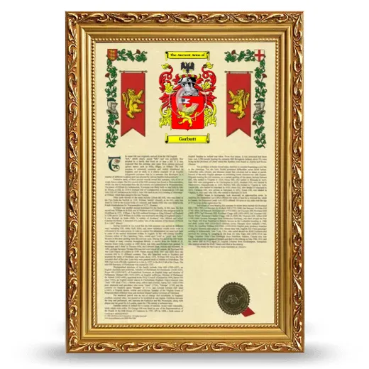 Garbutt Armorial History Framed - Gold