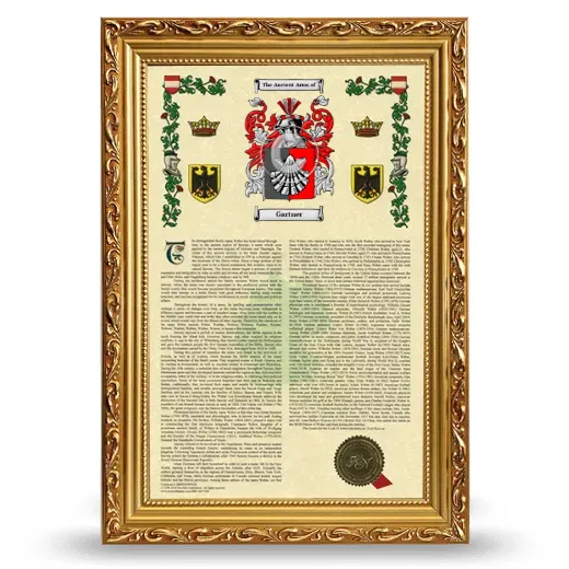 Gartner Armorial History Framed - Gold