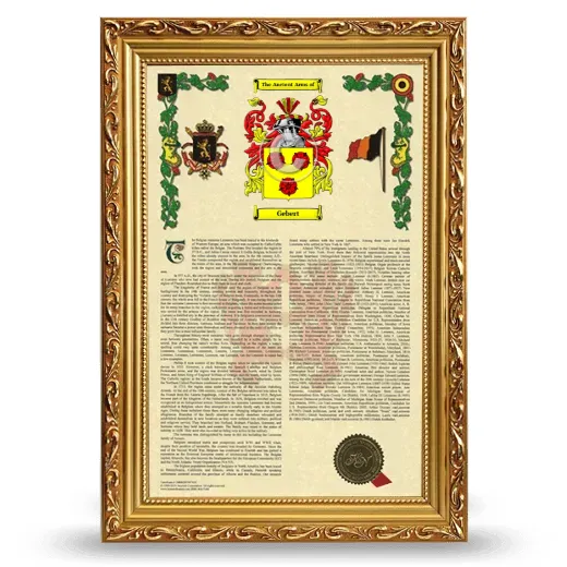 Gebert Armorial History Framed - Gold
