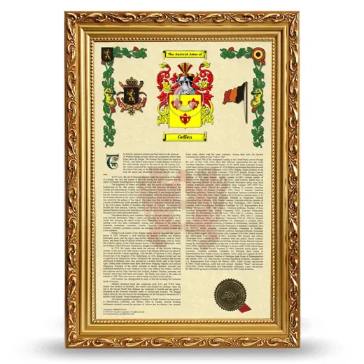 Geffen Armorial History Framed - Gold