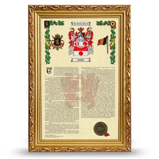 Geisler Armorial History Framed - Gold