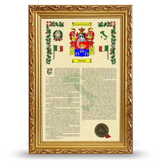 Genoese Armorial History Framed - Gold