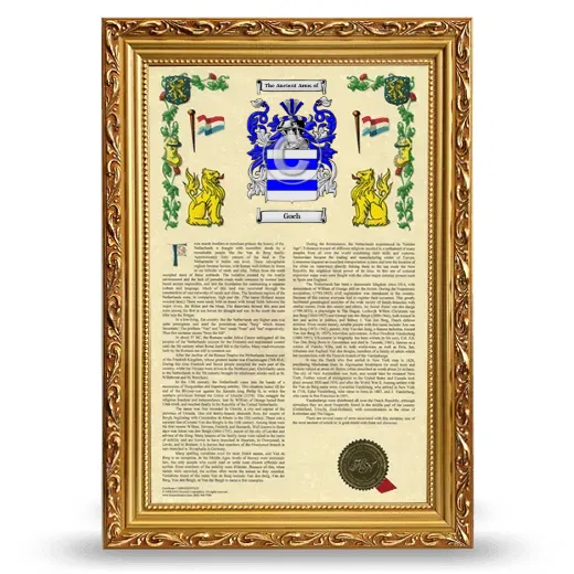 Goch Armorial History Framed - Gold