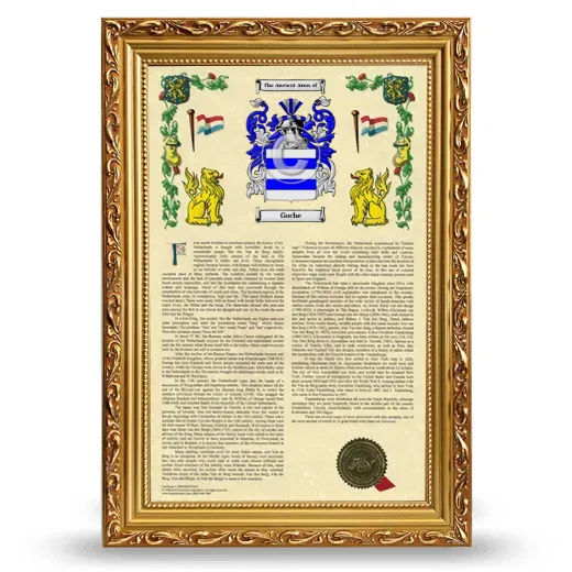 Goche Armorial History Framed - Gold