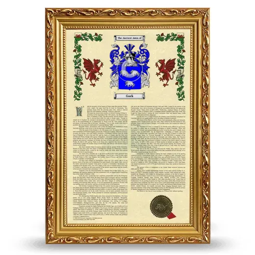 Gock Armorial History Framed - Gold