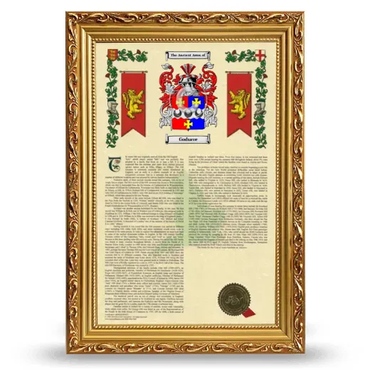 Godsave Armorial History Framed - Gold