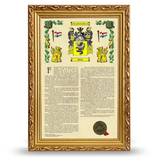 Goess Armorial History Framed - Gold