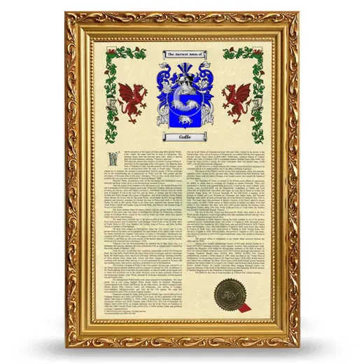 Goffe Armorial History Framed - Gold
