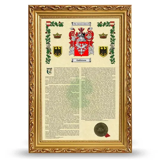 Goldsteen Armorial History Framed - Gold