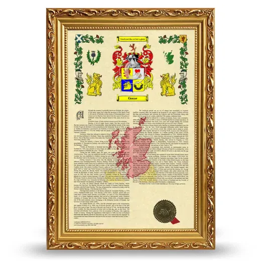 Gome Armorial History Framed - Gold