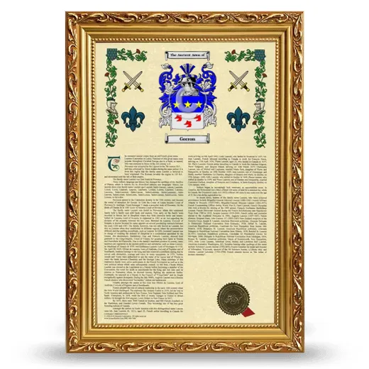 Gorron Armorial History Framed - Gold