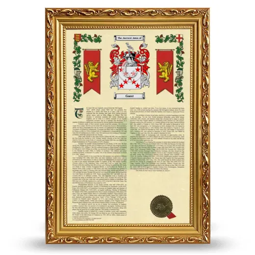 Gorst Armorial History Framed - Gold