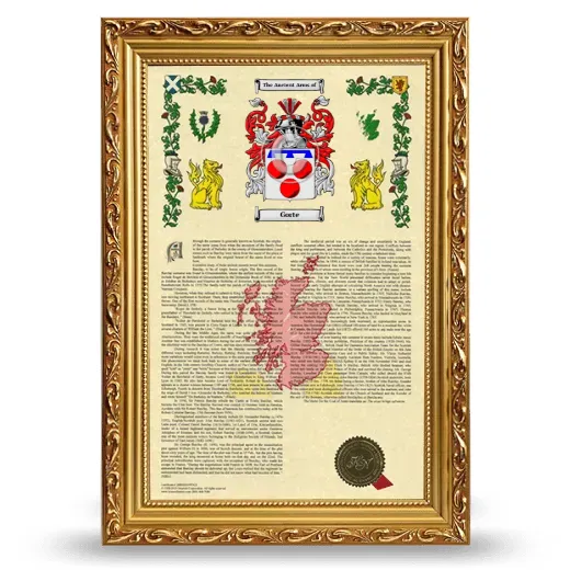 Gorte Armorial History Framed - Gold