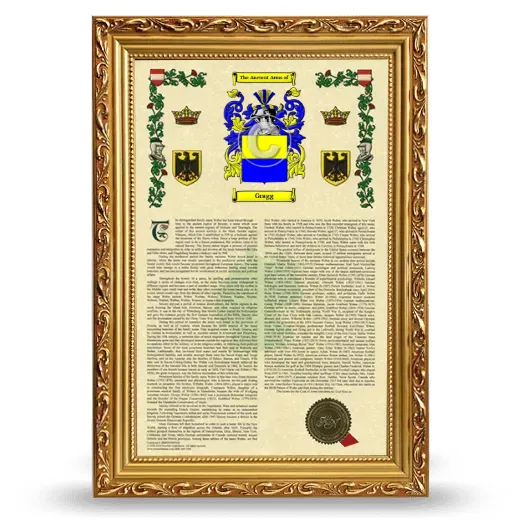 Gragg Armorial History Framed - Gold