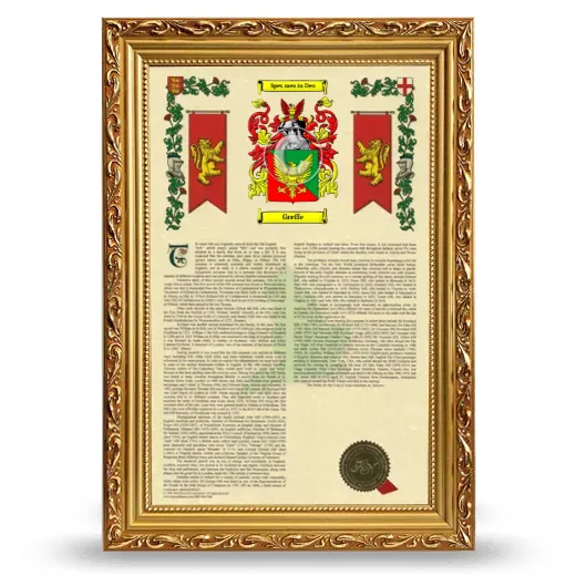Greffe Armorial History Framed - Gold