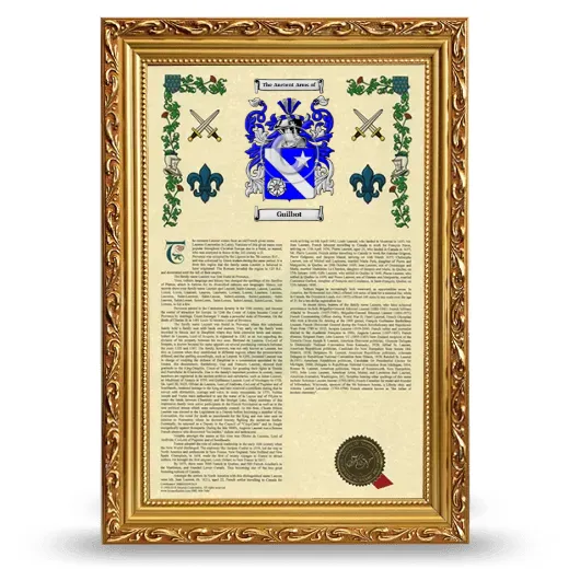 Guilbot Armorial History Framed - Gold