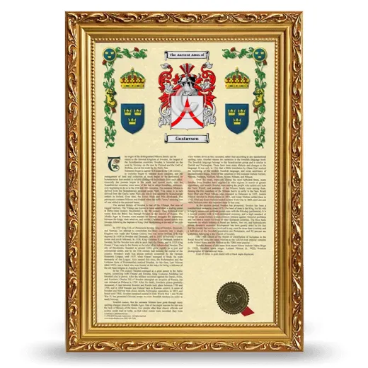 Gustavsen Armorial History Framed - Gold