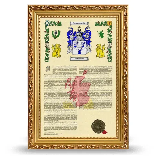 Hannover Armorial History Framed - Gold
