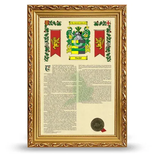 Hardel Armorial History Framed - Gold