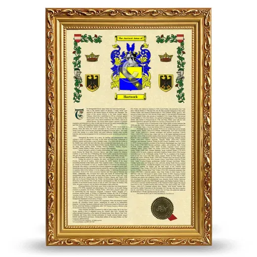 Hartsock Armorial History Framed - Gold