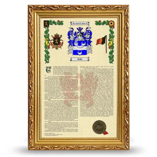 Hede Armorial History Framed - Gold