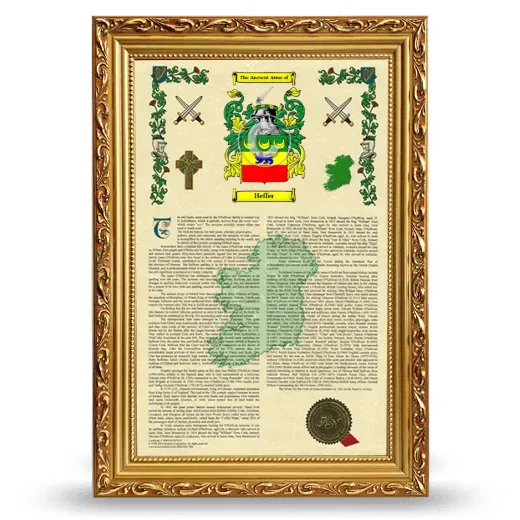 Heffer Armorial History Framed - Gold