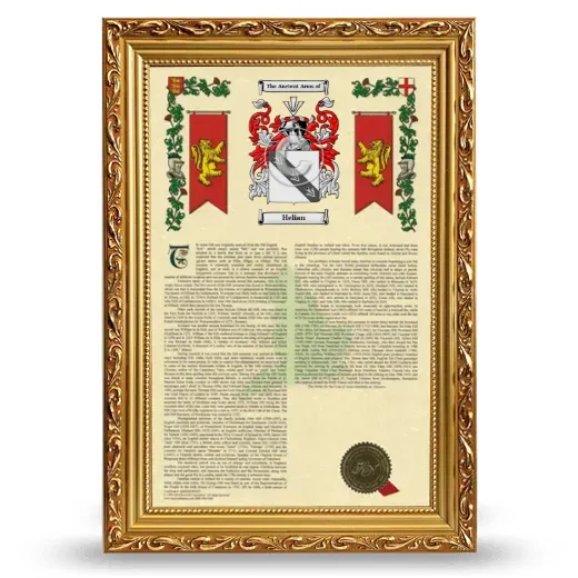 Helian Armorial History Framed - Gold