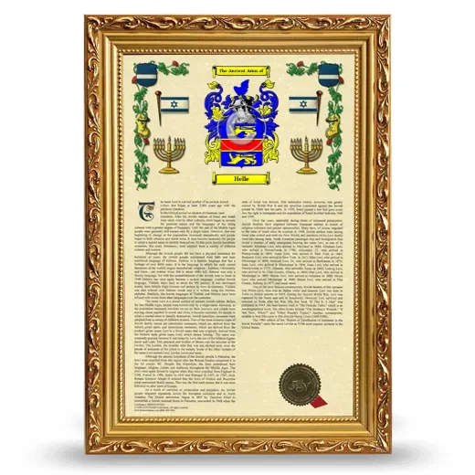 Helle Armorial History Framed - Gold