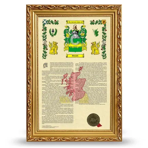 Herods Armorial History Framed - Gold