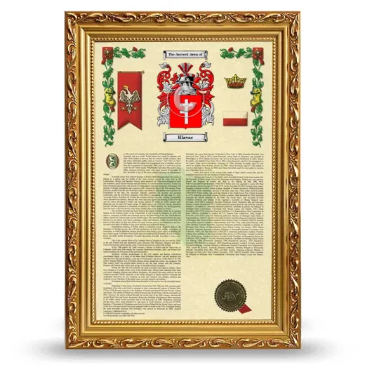 Hlavac Armorial History Framed - Gold