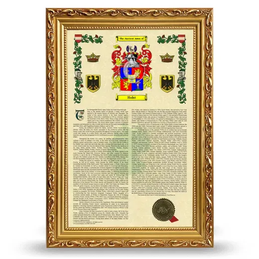 Holst Armorial History Framed - Gold