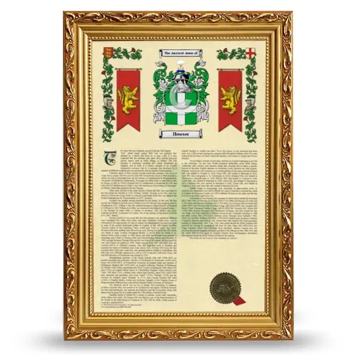 Howser Armorial History Framed - Gold