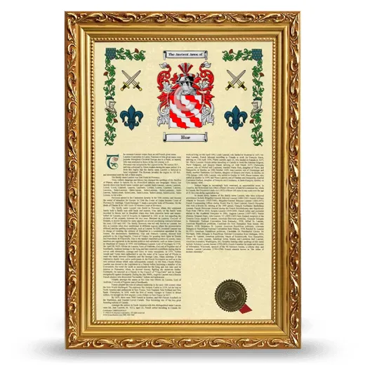 Hue Armorial History Framed - Gold