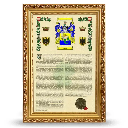 Hugot Armorial History Framed - Gold