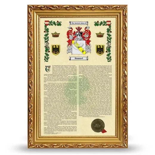 Hummel Armorial History Framed - Gold