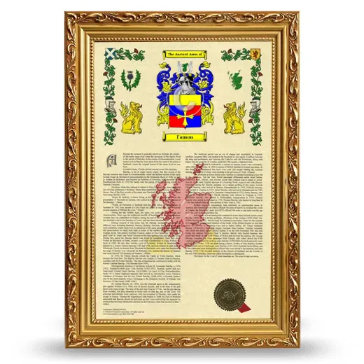 I'anson Armorial History Framed - Gold