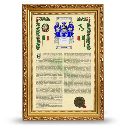 Iannuzzi Armorial History Framed - Gold